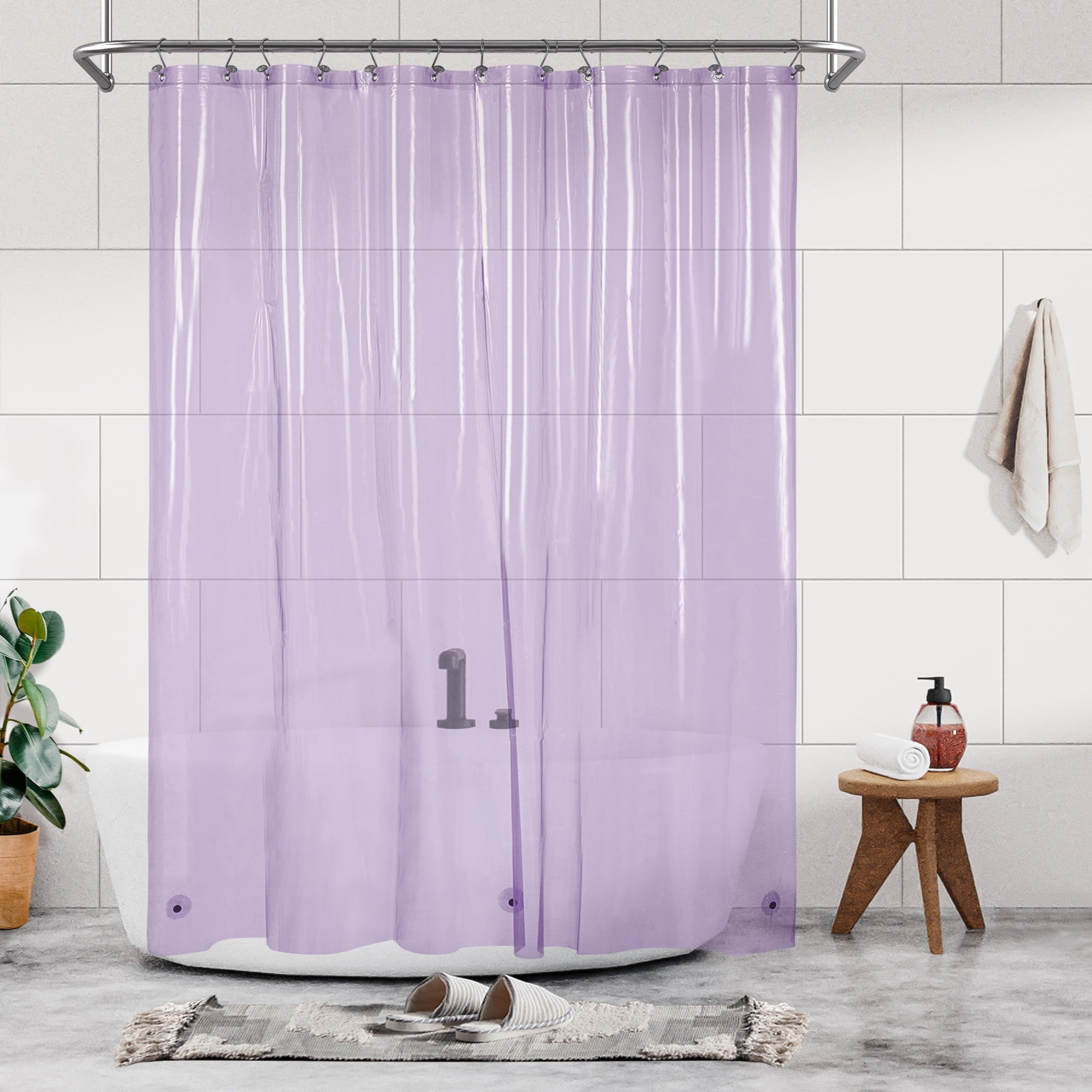 Barossa Design PEVA Clear Plastic Shower Curtain Liner Lightweight with 3 Magnets, Waterproof -72" x 72"