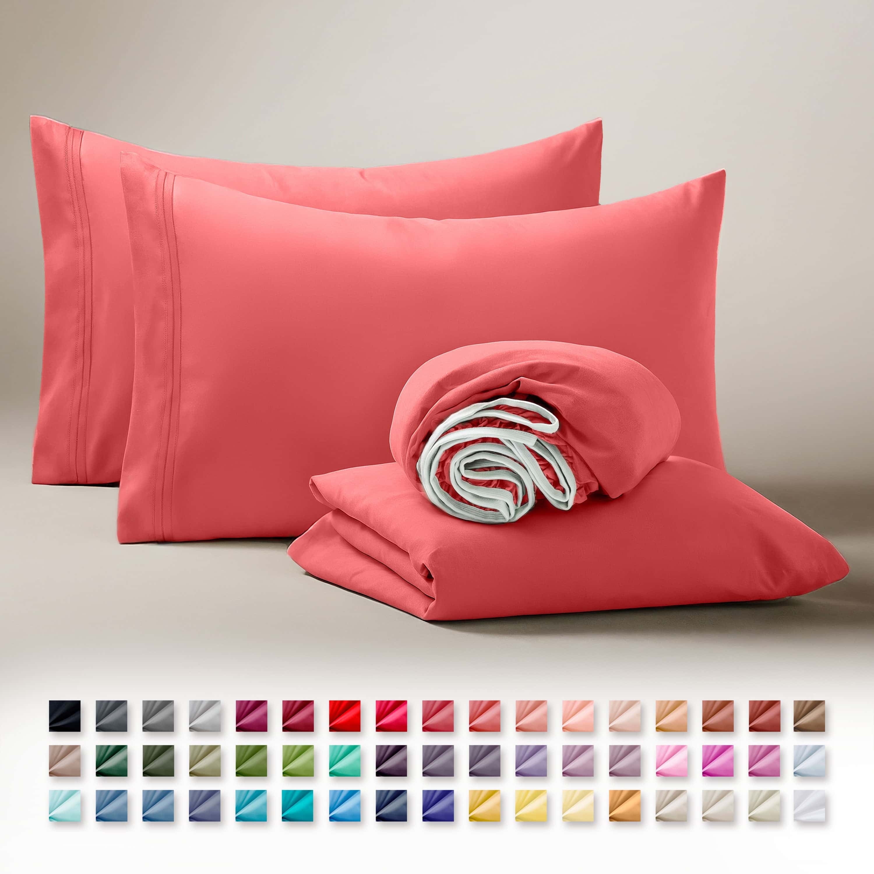 Clara Clark Queen Sheets Set, 1800 Series 4 Piece Deep Pocket Sheets, 100% Soft Microfiber Bed Sheets Set, Gray