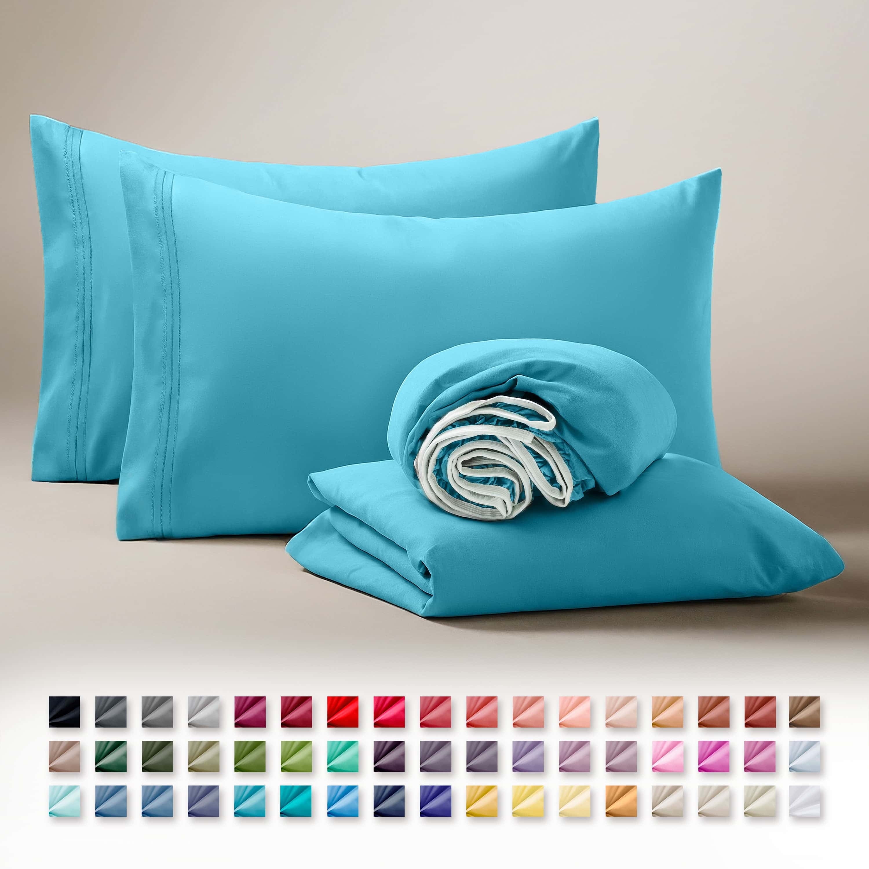 Clara Clark Queen Sheets Set, 1800 Series 4 Piece Deep Pocket Sheets, 100% Soft Microfiber Bed Sheets Set, Gray