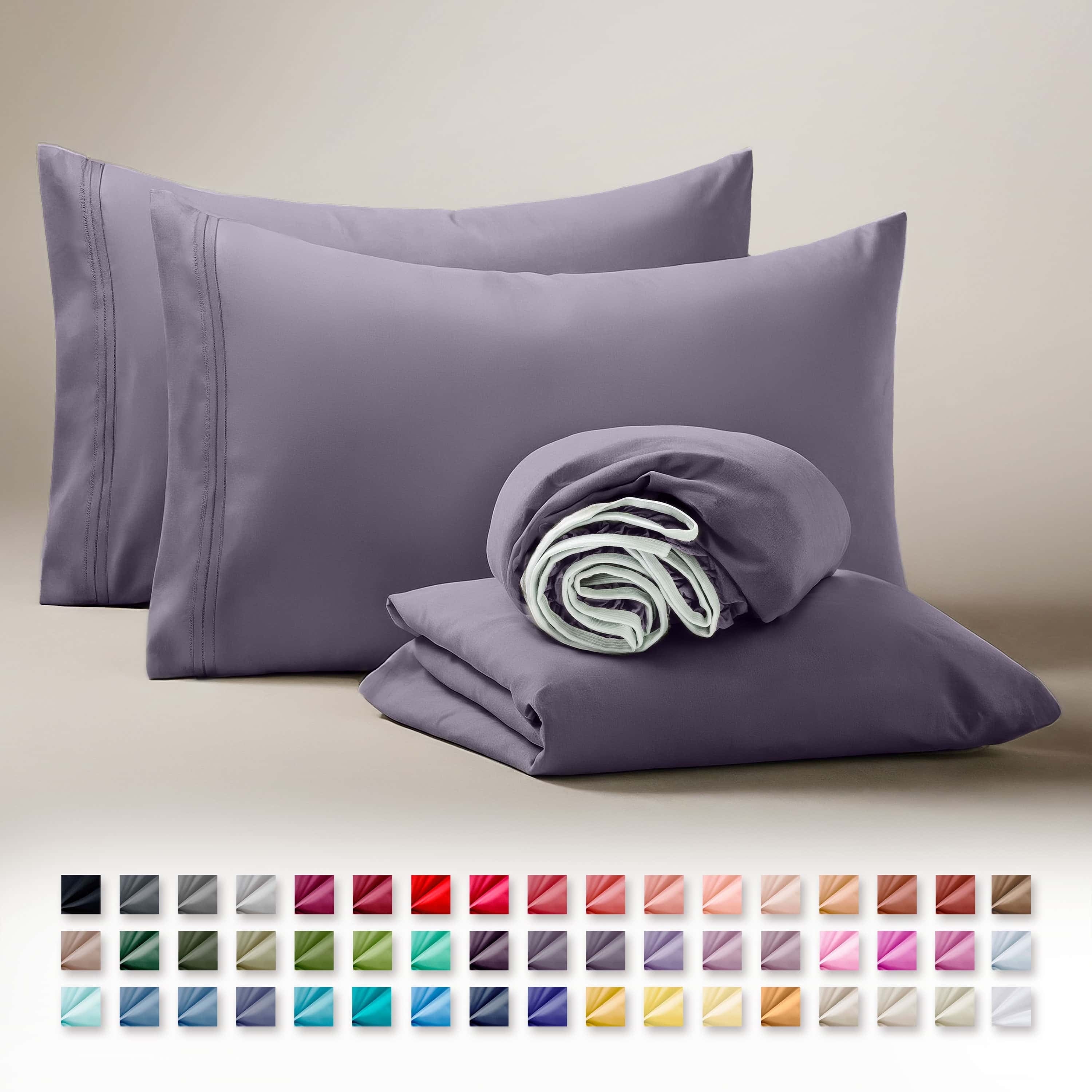 Clara Clark Queen Sheets Set, 1800 Series 4 Piece Deep Pocket Sheets, 100% Soft Microfiber Bed Sheets Set, Gray