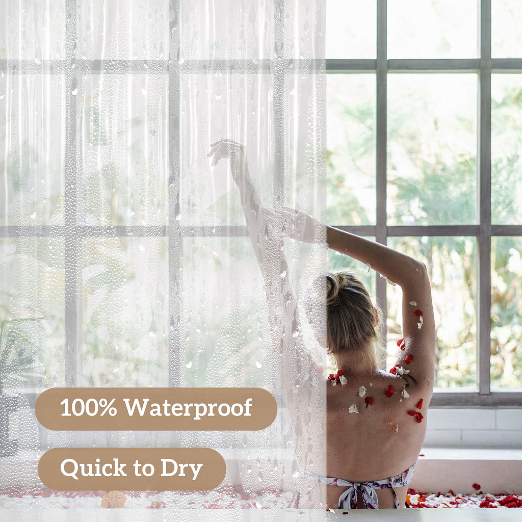 Barossa Design PEVA Clear Plastic Shower Curtain Liner Bathroom with 6 Magnets, Heavy Duty & Waterproof-72" x 72"